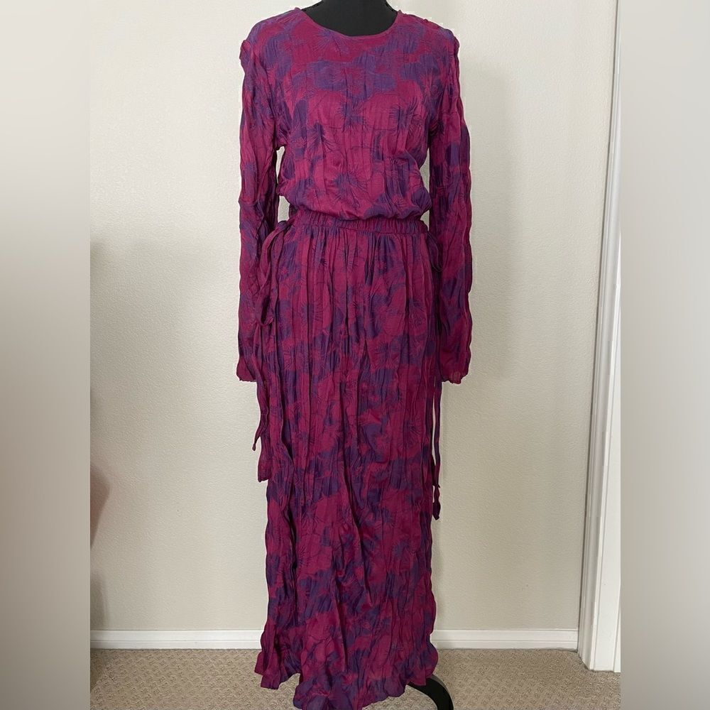 NWT Zara Wrinkled Jacquard Dress